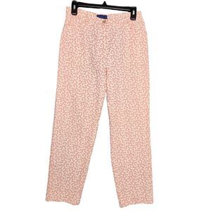 J MCLAUGHLIN Pink Coral Vine Printed High Rise Cropped Pants SIZE 10